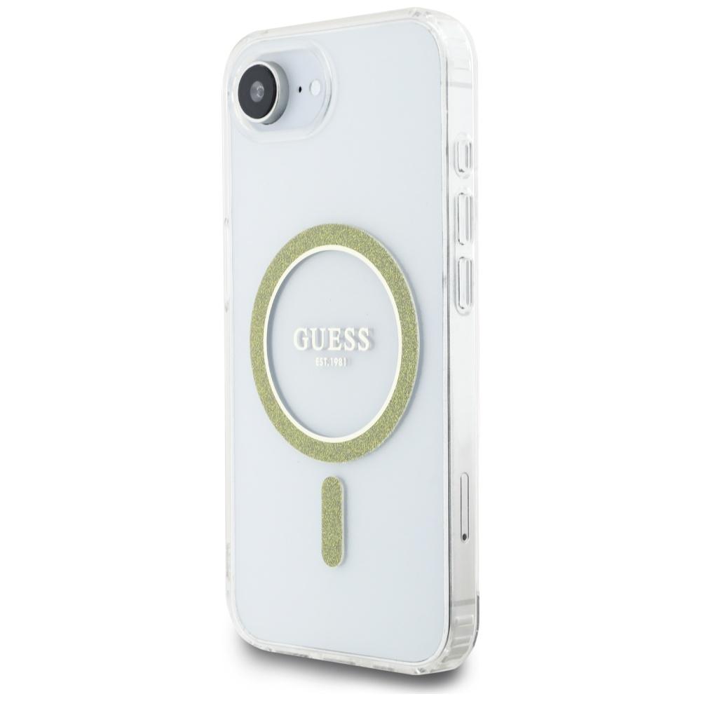 Etui Guess Iml Glitter Circle Magsafe Do Iphone 16E Przezroczysty