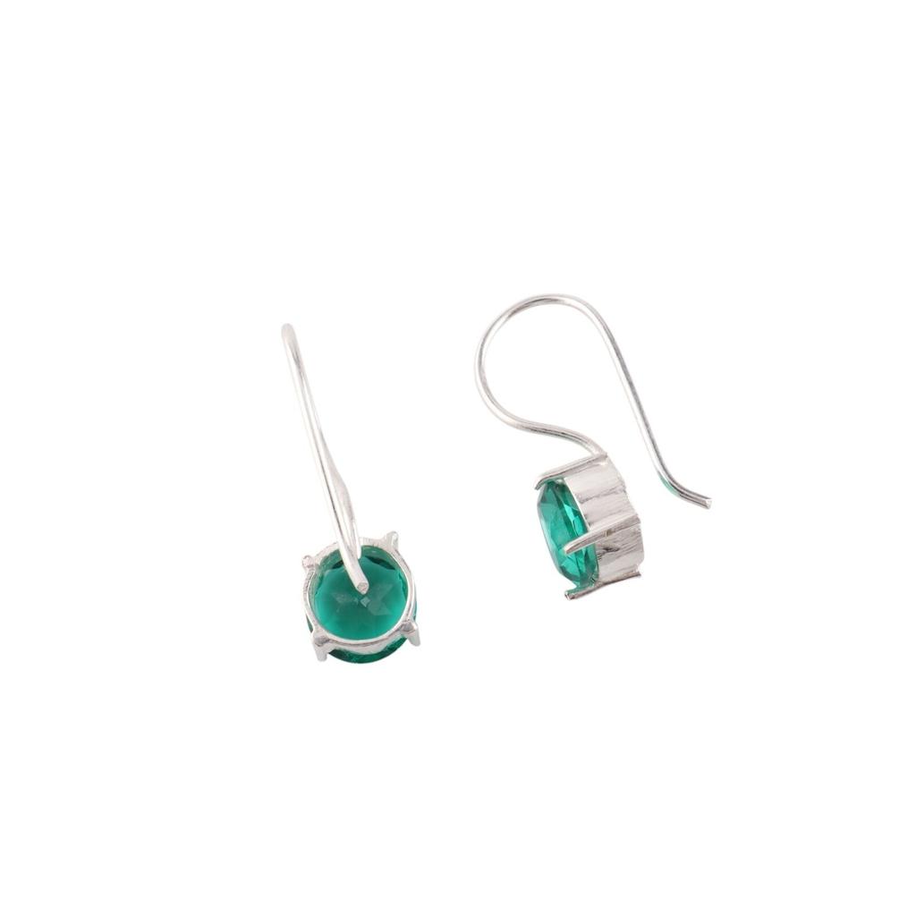 Chrome Diopside Gemstone 925 Sterling Silver Jewelry Handcrafted Earrings 0.92" EE-174-5