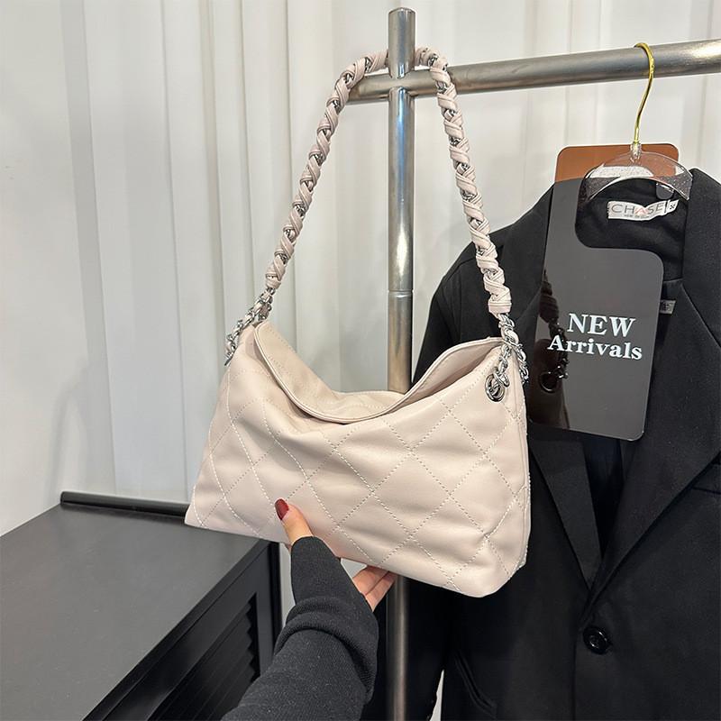 Корейский стиль, большая вместимость, вышивка, нитки, подмышечная сумка-тоут, уличная мода, 2023, новая, зимняя, легкая, на одно плечо, через плечо серый