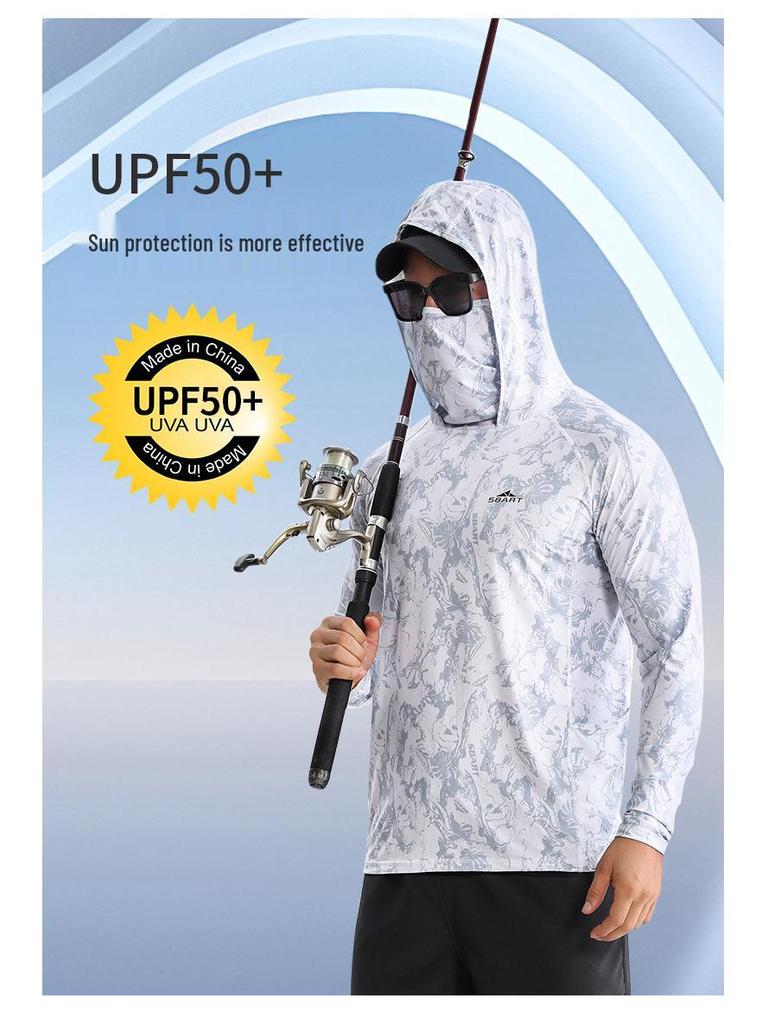 Men's Summer 25 Quick-Dry Breathable Hooded Fishing Sun Protection Clothing with Mask