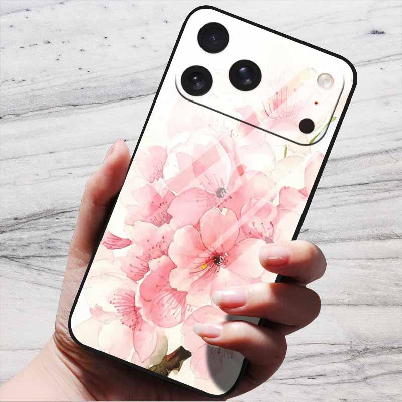 Cartoon Patterns Case For iPhone 17 Pro Plus Capa 17 Pro Max Bumper Luxury Tempered Glass Hard Back Cover iPhone17 Air Funda