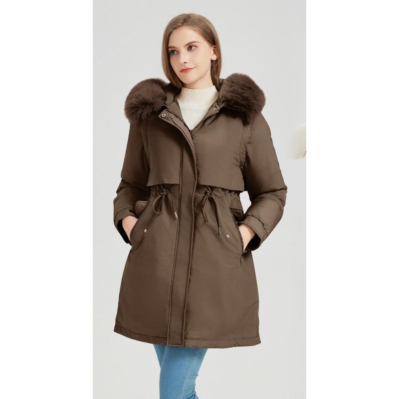 Winter New Style Waist Slimming Plus Velvet Thickened Pie Jacket with Sleeves Removable Cotton Coat for Women
