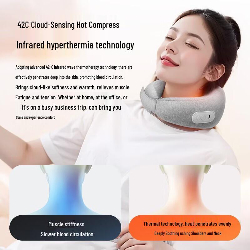 WOLONOW U-Shape Neck Massager Pillow CN plug (adapter included)