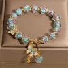 Glass Bead Butterfly Pendant Bracelet Rose Garden Design Offering Comfortable Beads Bracelet for Special Occasions
