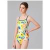 One-piece Sports Racing Tight-fitting Waist Fashion Flower Print Sexy Leaky Back Slimming Swimsuit Women