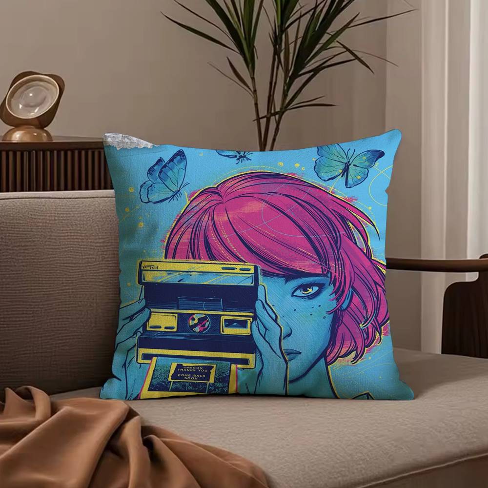 Life Is S-Strange Pillow Case Anti-dustmite Pillowcase Invisible zipper silky short plush Sofa cushion cover