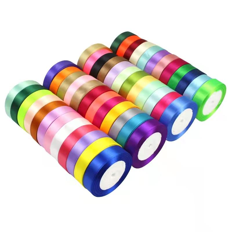 Factory Satin Grosgrain Custom Colors Embossed Printed Black Polyester Ribbon 10-120mm
