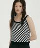 Lingseoul Striped Bias Knit Sleeveless-Black