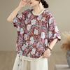 DIMANAF 2026 Plus Size New T-Shirt Women Blouse Lady Tops Tees Print Flower Loose Casual Shirts Oversize Beach Summer