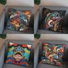 2D Colorful Fish Pattern Throw Pillow Cover Pattern Cushion Cover Suitable For Sofa Bedroom Car Pillow Cover