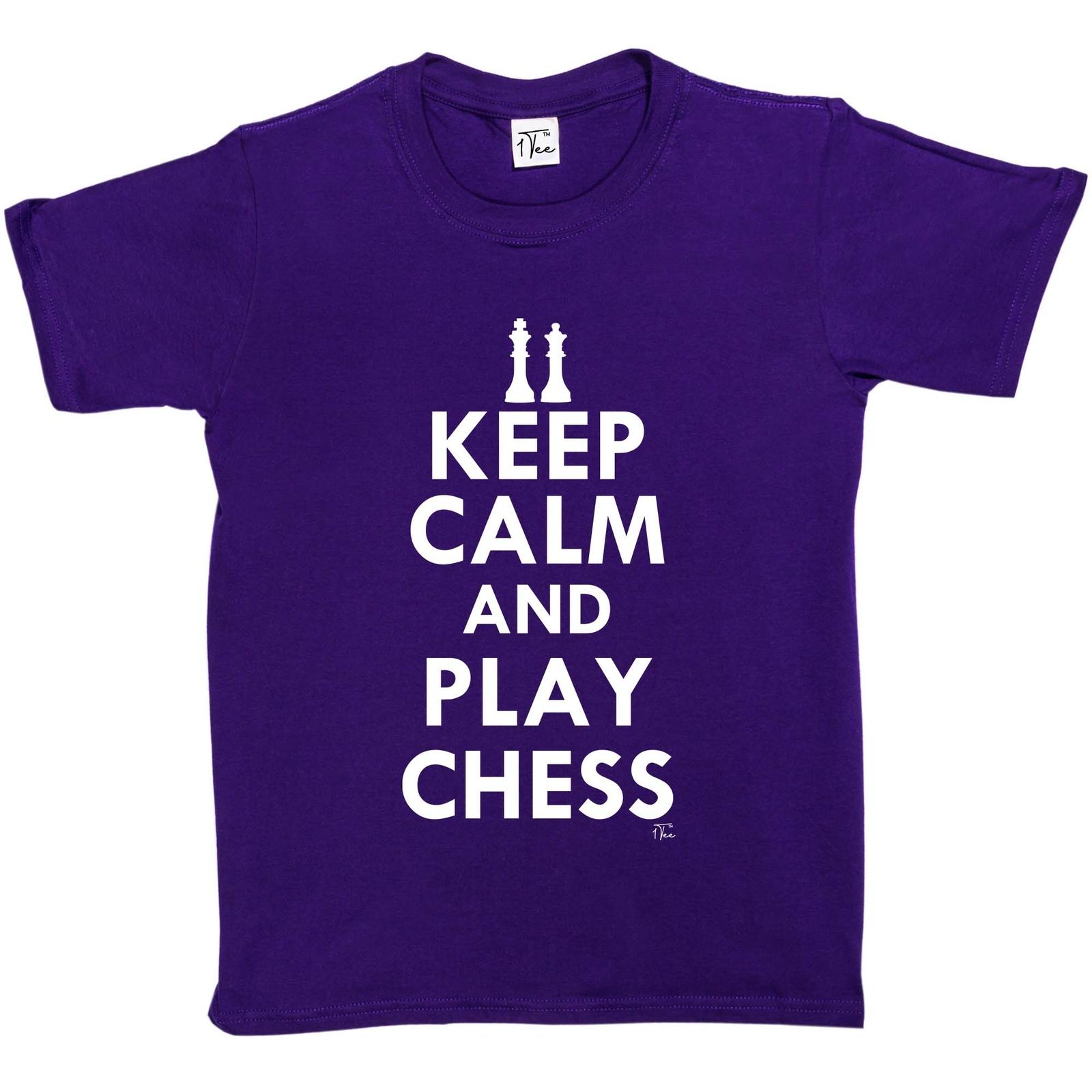 1Tee Kids Girls Keep Calm And Play Chess T-Shirt S