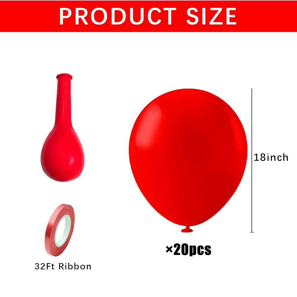 18inch 20pcs multi-color balloon set,suitable for weddings, birthdays, themed parties, pre wedding parties,and family gatherings