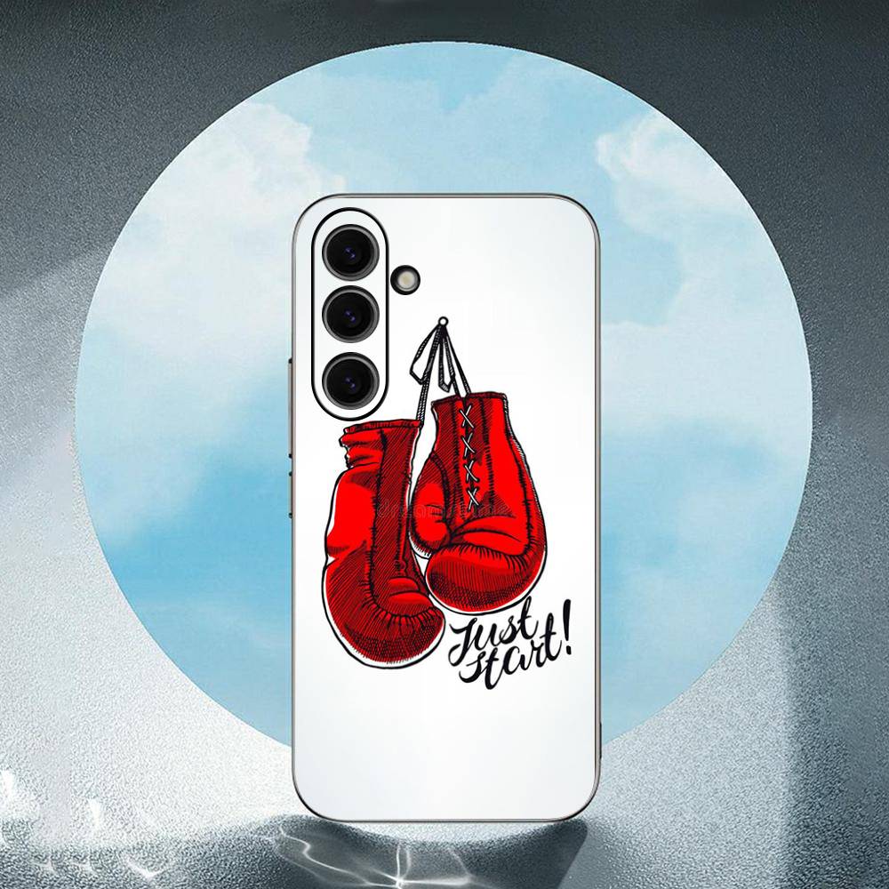 Boxing Gloves Luxury Black Phone Case For Samsung Galaxy S23 S24 S25 Ultra S22 Plus S21