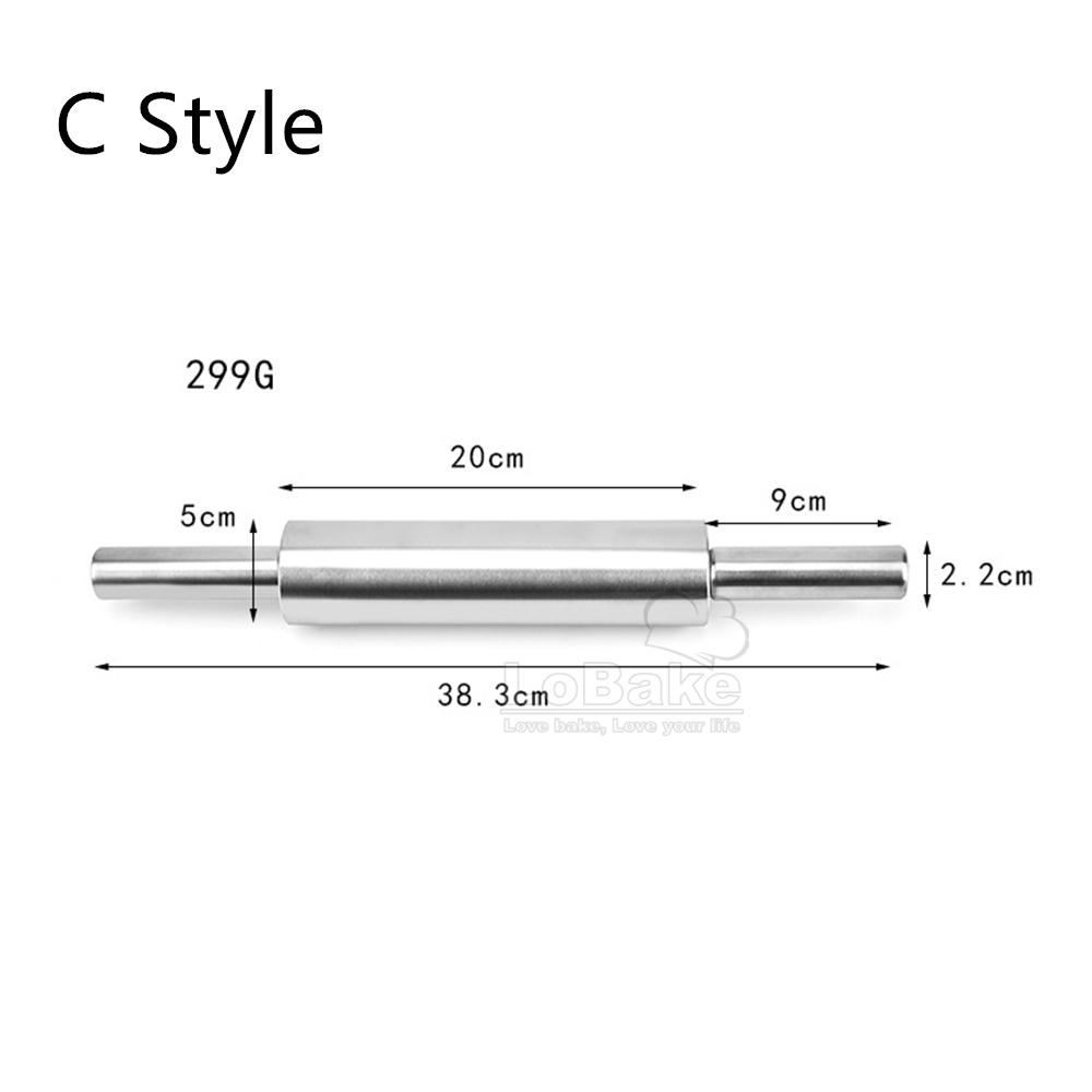 Stainless Steel Flour Rolling Pin Flour Stick Pressing Surface Roller Household Kitchen Tools