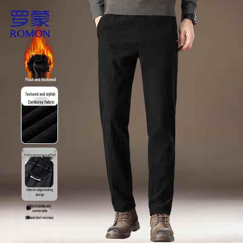 ROMON Men's Corduroy Business Casual Trousers