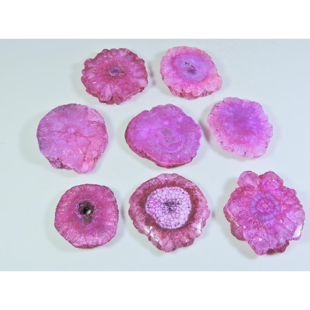 388Cts. Dyed Solar Druzy Agate Mix Shape Cabochon Loose Gemstone 08 Pcs Lot A-686