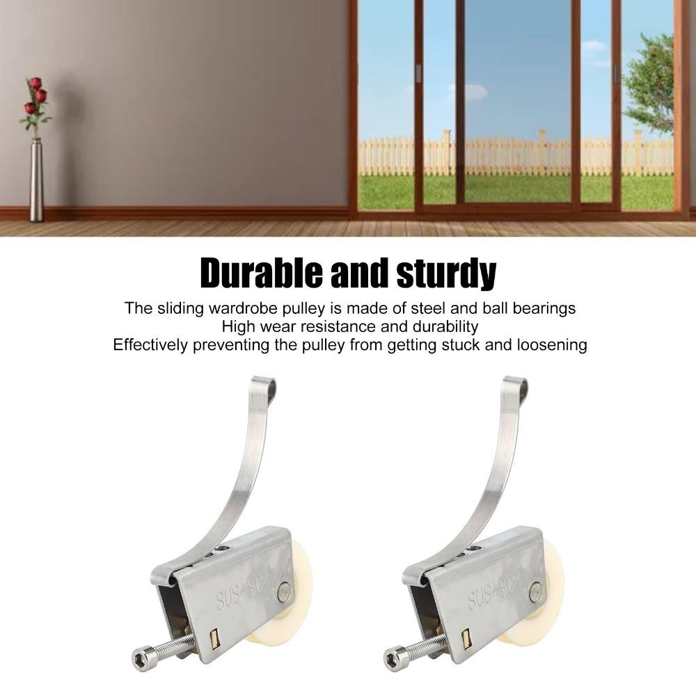 2PCS Precision Bearings Sliding Door Roller Concave Wheel Door Roller Assembly  Closet