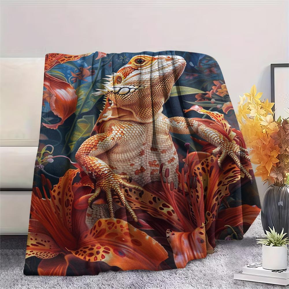 1 pièce Couverture en Flanelle Imprimée Dessin Animé, Haute Qualité Confortable pour Toutes les Saisons, Décoration de Maison, Chaleur et Confort, Parfait pour un Cadeau de Noël ou d'Anniversaire