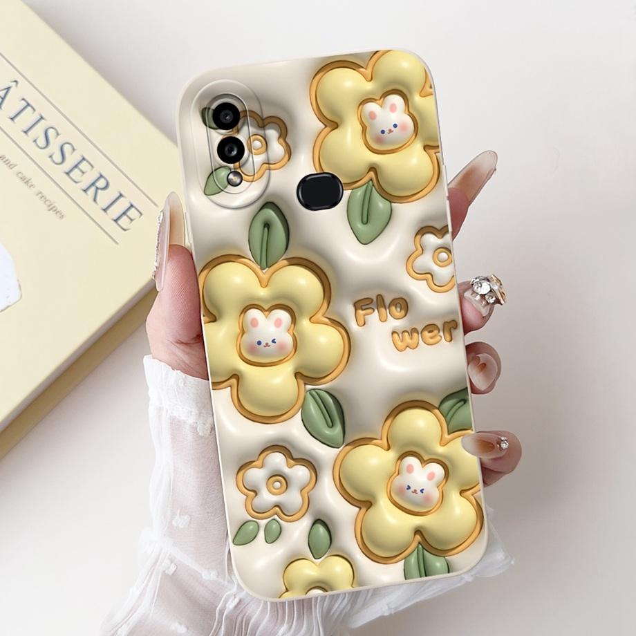 Etui Na Samsung Galaxy A10 A105F A10s A107F Miękki Płynny Silikon Tylna Klapka Na Samsung M01s SM-M017F Etui Królik Kot Panda