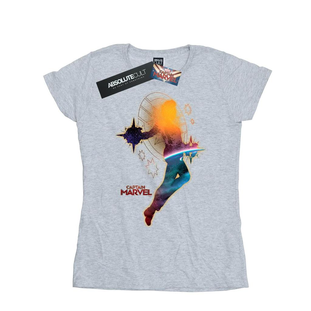 Marvel Womens/Ladies Captain Marvel Nebula Flight Cotton T-Shirt