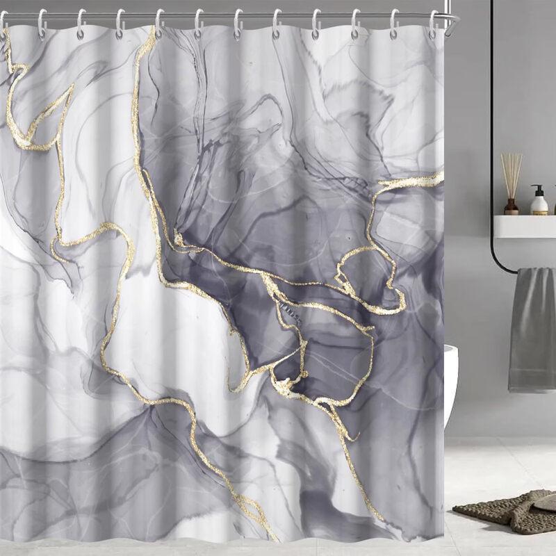 Handun Gradient Marble Shower Curtain