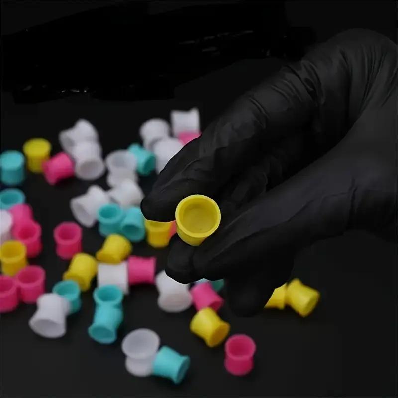 300 Pcs Disposable Silicone Tattoo Ink Cups Color Cup With Base Pigment Holder Container Cap Tattoo Accessory For Tattoo Ink