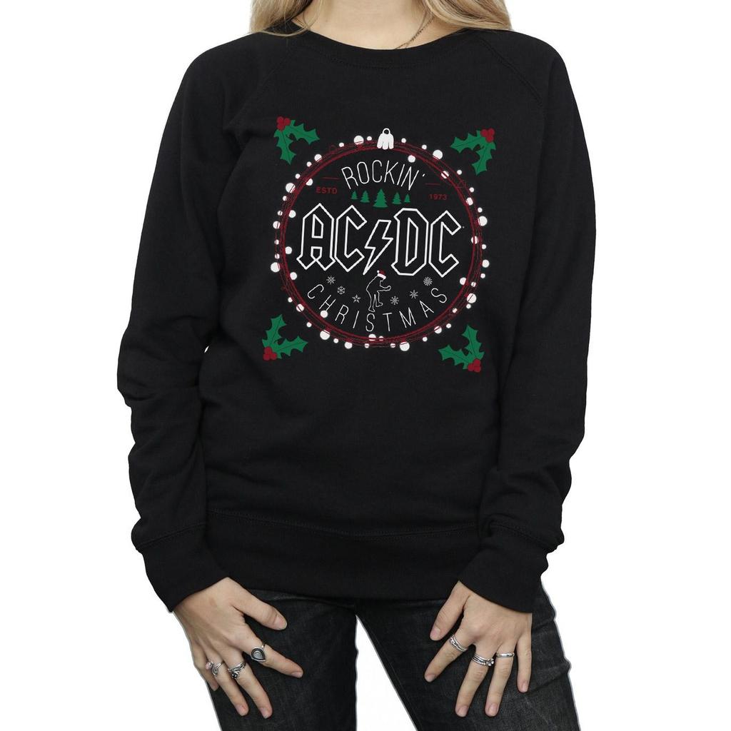 AC/DC Womens/Ladies Christmas Circle Sweatshirt
