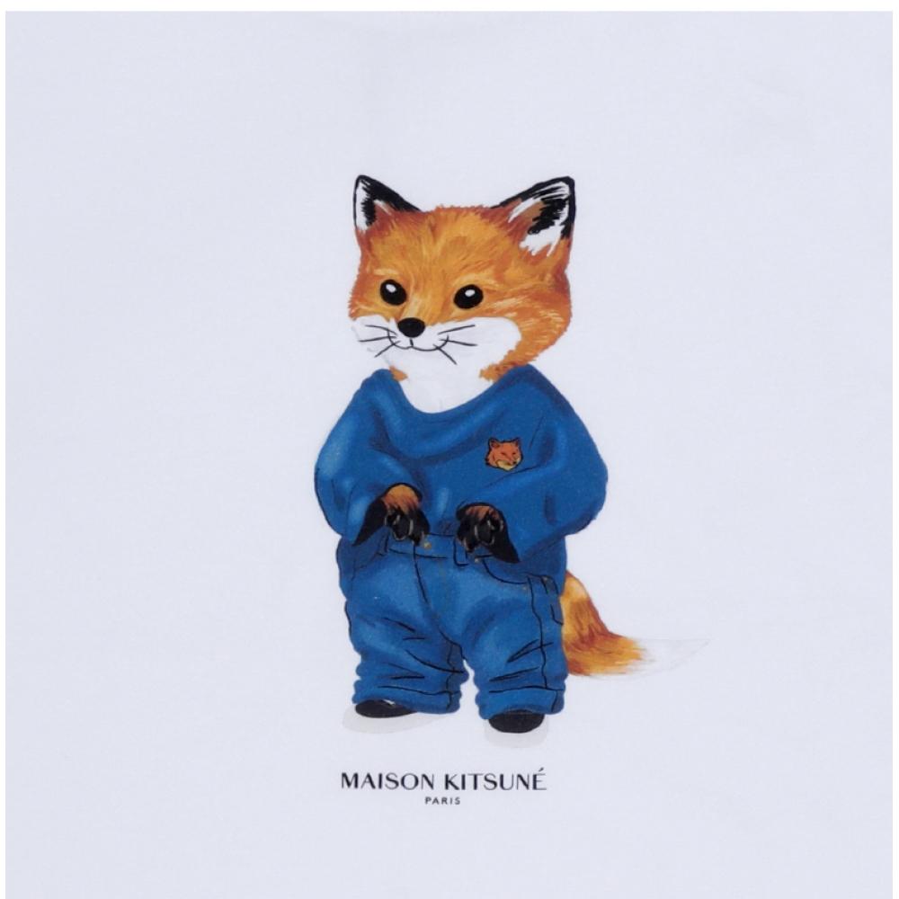 Maison KiTsune Kids ShorT Sleeve T shirT Kiddy Fox prinT mqujT01kjbiT2