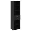 Highboard In Black Oak Look 50 X 42.5 X 185 Cm Engineered Wood