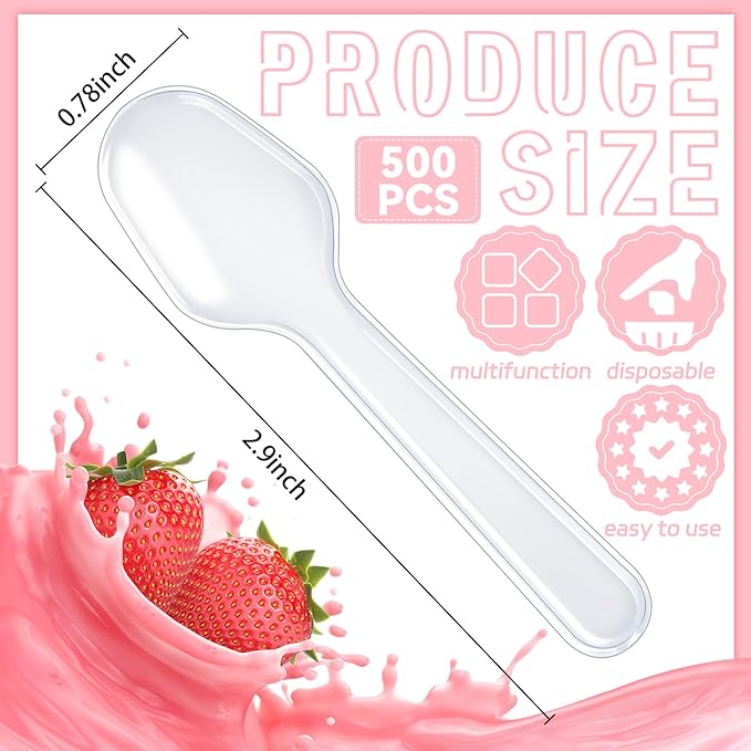 100/500 Pcs Mini Ice Cream Spoon Disposable Dessert Scoop Western Wedding Party Tableware Kitchen Accessories Tool