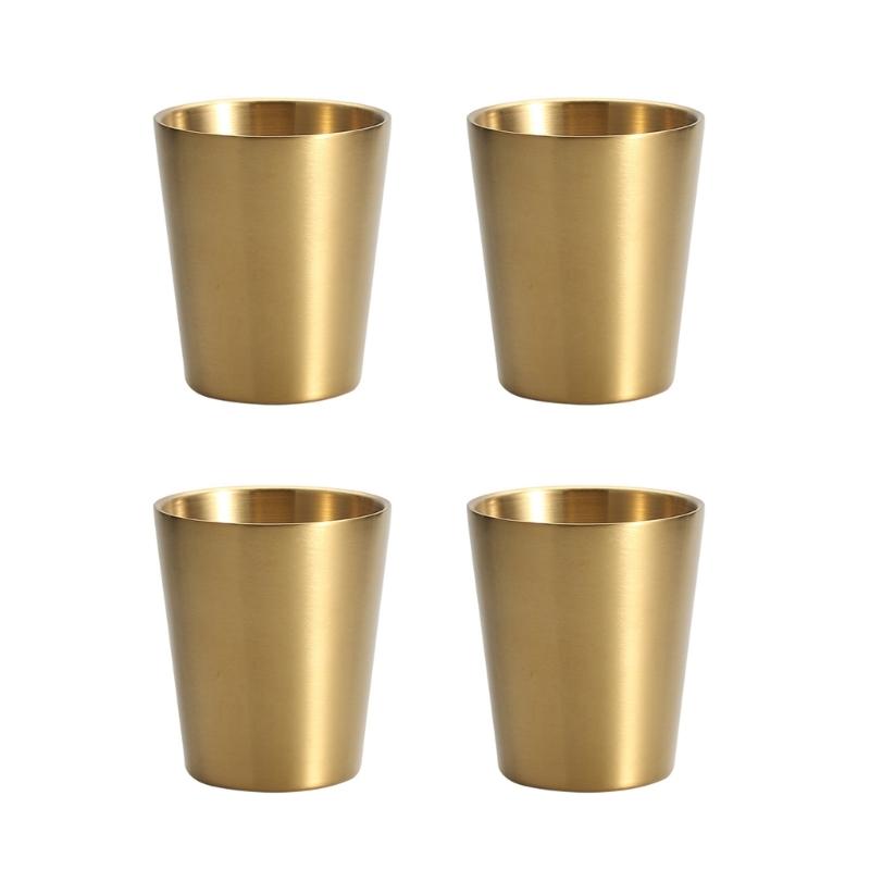Pack Of 4 Stainless Steel Insulated Cups Double Wall Metal Drinking Glasses Stackable Drinkware for Home and Camping