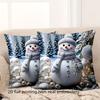 Christmas Snowman Pillow 2D Flat Printed Decorative Polyester pillowcase, sofa decorative cushion cov Headboard Pillow