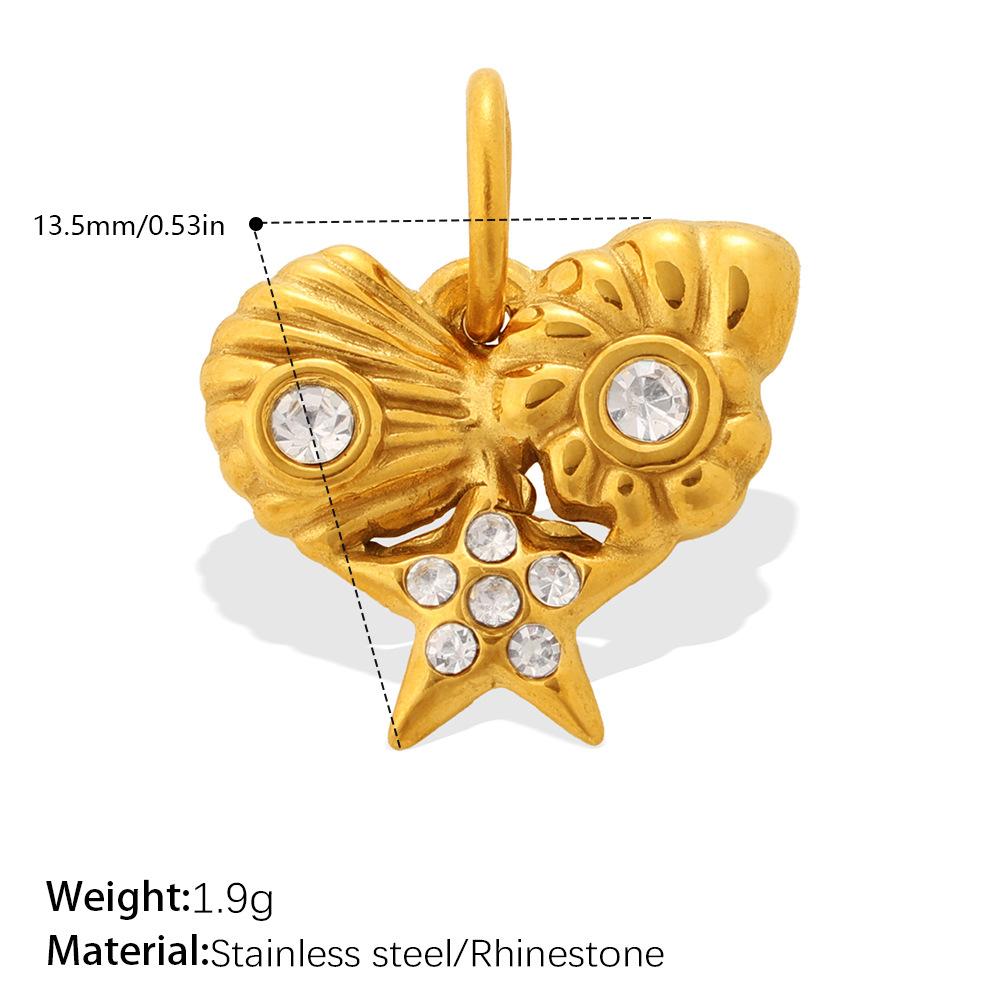 Seaside Vacation Style Golden Dolphin Starfish Pearl Shell Pendant Diy Versatile Jewelry Accessories