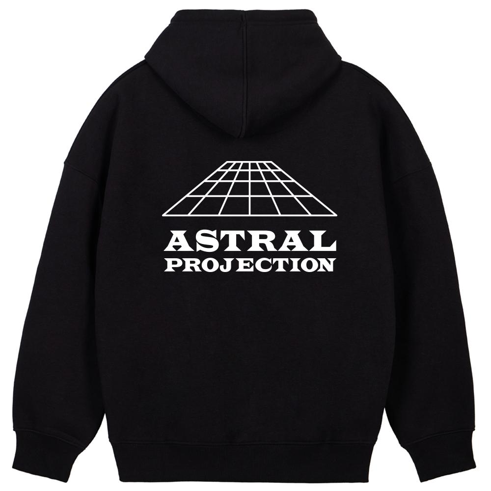 Худи оверсайз с широкими плечами и логотипом Astral Projection Signature _Черный L