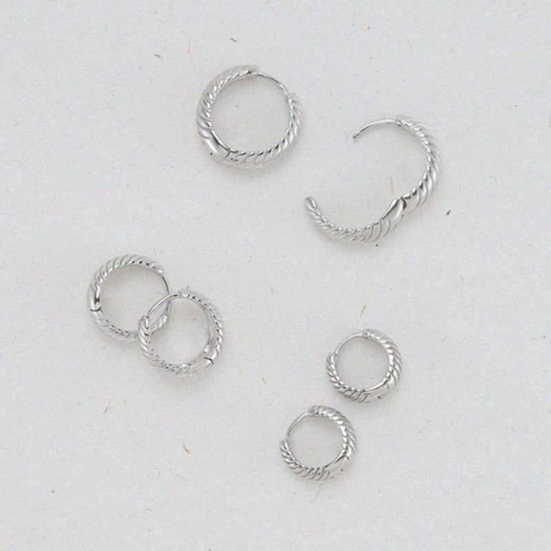 WorthWord [925 Silver] Aorr Earrings_2 Colors (3 Size)