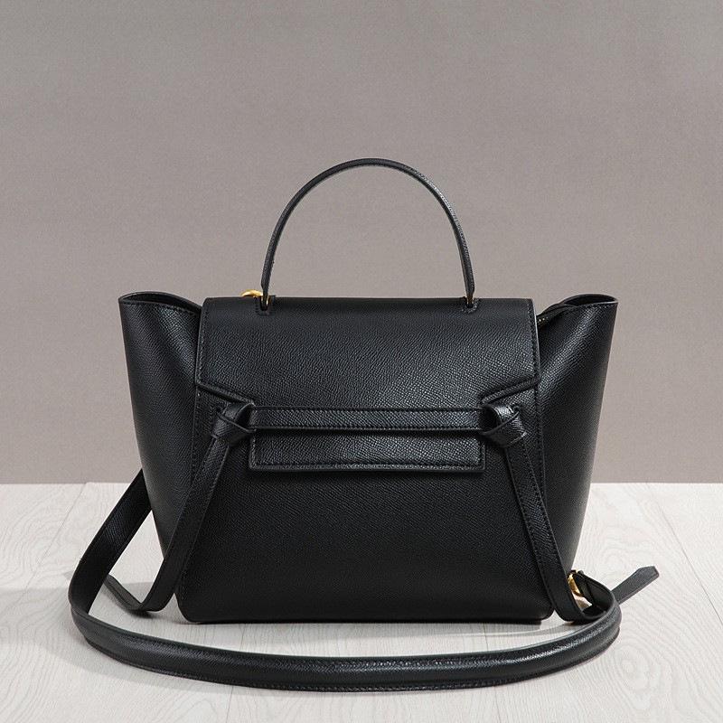 Damen Umhängetasche aus echtem Leder mit großem Fassungsvermögen - Wels-Design, geflügeltes Rindsleder, Smiley-Gesicht-Tasche