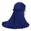 With Crinkles Girl's Head Scarf Soft Turban Caps Elegant Ruffled Hem Hijab  Children's Wear