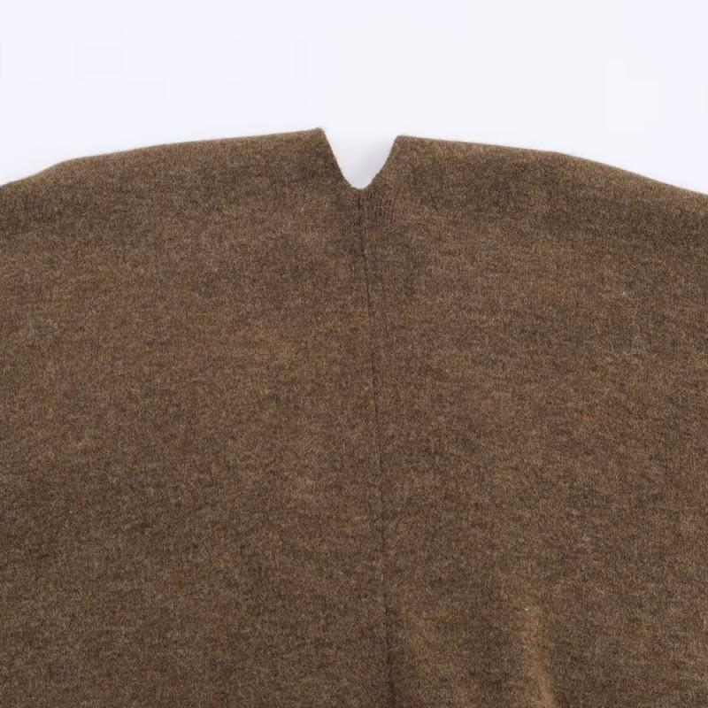 Womens Long Knit Cape Cardigan Loose Fit V-Neck Solid Color Casual Wear