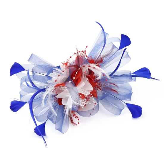 Mesh Solid Color Fascinator Hat Faux Feather Flower Shape Party Headwear Hair Accessories