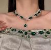 Luxury Rainbow Zircon Clavicle Necklace - Candy-Colored Crystal Heart Design