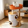 Multi-Level Cat Tree with Closed Cat Bed and Sisal Scratch Board, Insulated Tree House for Winter, Indoor Pet Furniture
