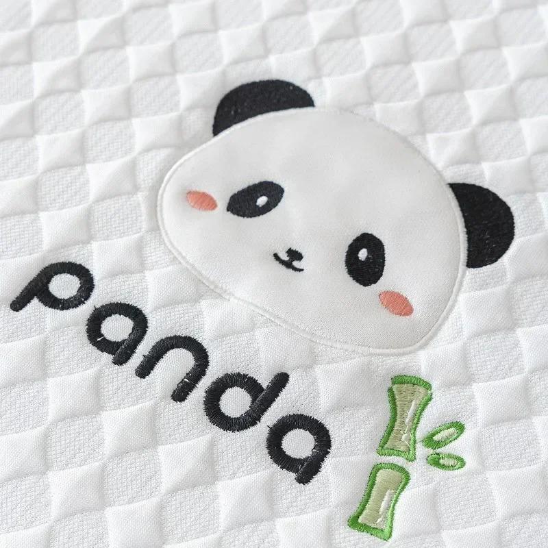 Summer Panda Head Embroidered Ice Silk Sofa Mat Anti Slip Modern Minimalist Seat Cushion Armrest Combination Covers