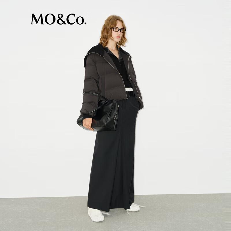 MO&Co. Wool Blend High-Waist Pleated Straight Long Skirt