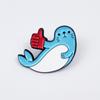 Creative Cartoon Duck Brooch with Shark Swim Ring and Slippers – Unique Animal Style Urban Accessory