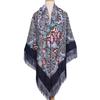 160*160Cm Ethnic Large Square Scarf For Woman Shawls Tassel Floral Print Headscarf Turban Wraps Russian Babushka Bandana Blanket