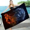 Chinese Tai Chi Bagua Yin Yang Anime Beach Swimming Towel Soft Absorbent Washcloth Children's Gifts for Kids Travel Camping Gym
