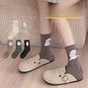 Little Rabbit Socks for Women's Spring and Autumn, Cotton-soled Mid-calf Socks, Cute Pile Socks, Sweet Three-dimensional Bow, Trendy