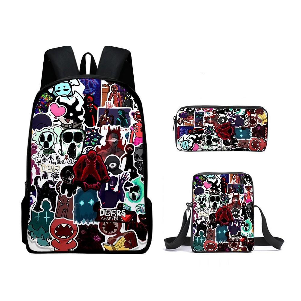 Roblox Doors Kids School Backpack With Breathable Oxford Material For Elementary Students