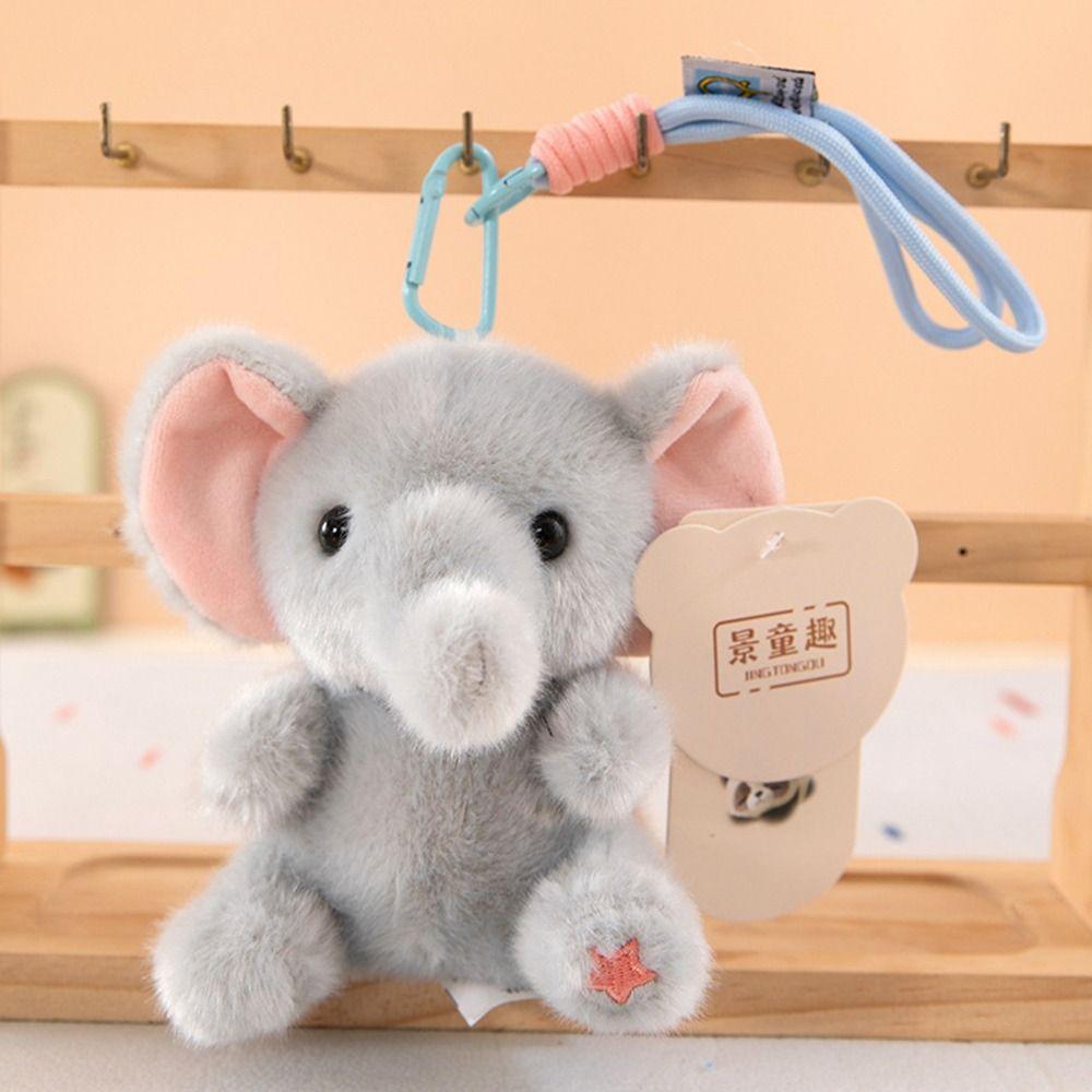 Multicolor Cartoon Animal Plush Doll Soft Stuffed Design Hanging Pendants Elephant Cow Raccoon Panda Koala Duck Bag Ornament