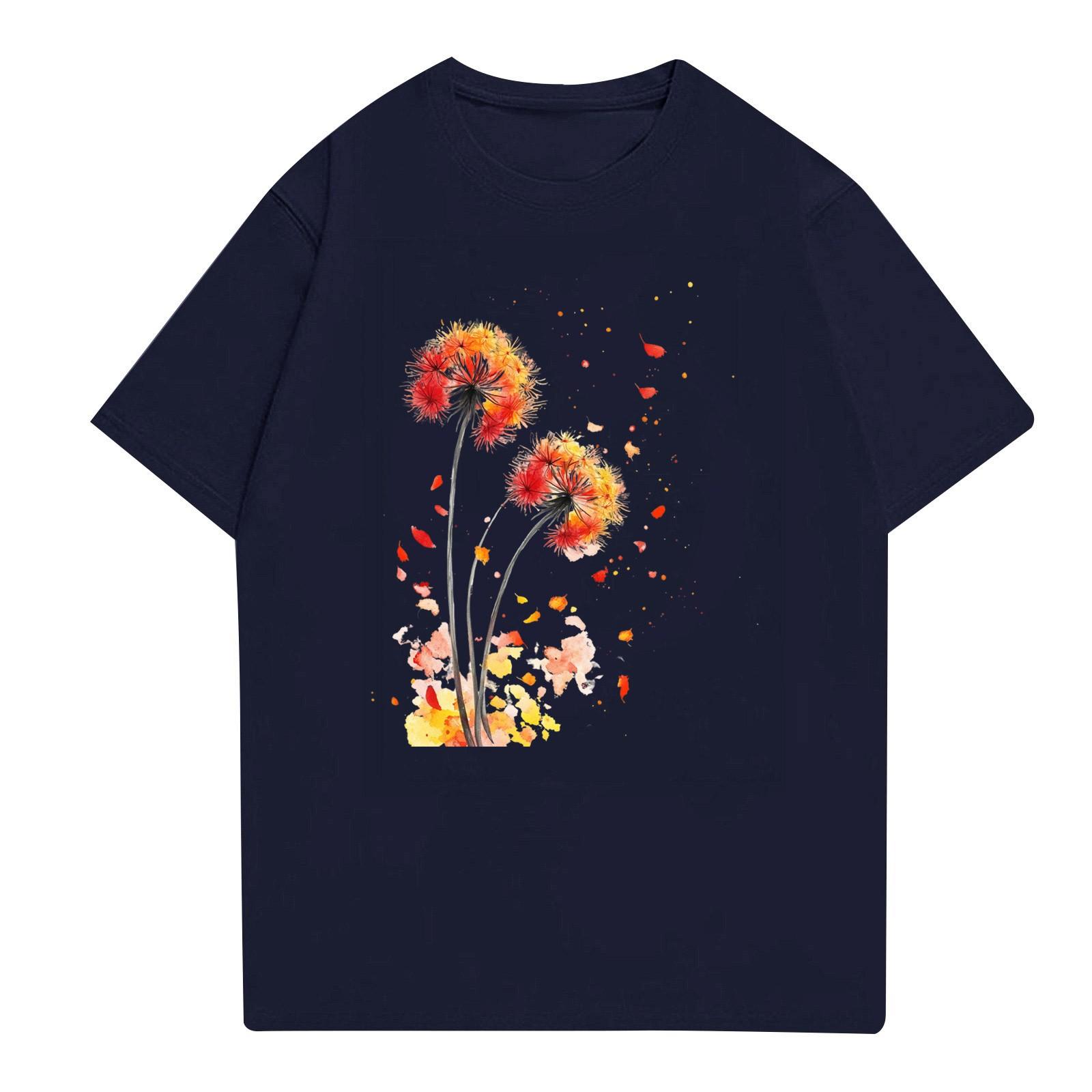 

Женская мода повседневная футболка с круглым вырезом и короткими рукавами, топ, футболка, топ XL тёмно-синий